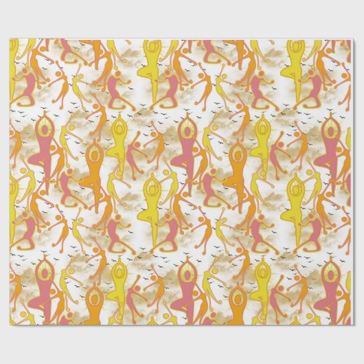 ハピー踊りヨガガガールズ ラッピングペーパー (フラット)