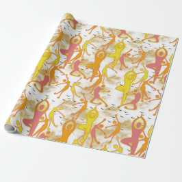 ハピー踊りヨガガガールズ ラッピングペーパー