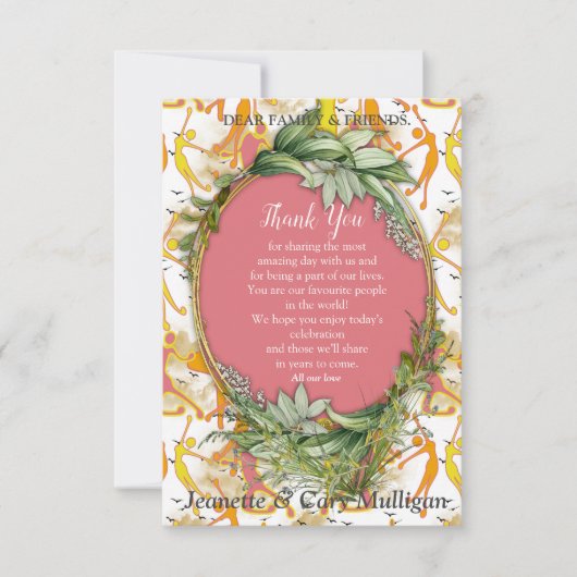 ハピー踊りヨガガールズ感謝していユーズ 出欠カード (正面)