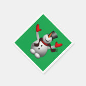 ハピー雪だるまホリデーパーティー スタンダードカクテルナプキン (角)