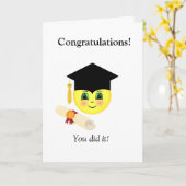 ハピー顔卒業カード カード (黄色い花)