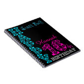 ハピー16誕生日ガーリーパーソナライズされたゲストブック ノートブック (右側)