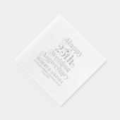 ハピー25th結婚エニヴェルザリオレトロタイポグラフィ 箔ナプキン (右)