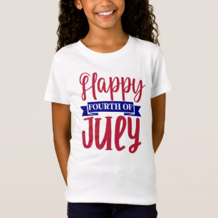 ハピー7月4日ガールズ Tシャツ