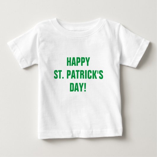 ハピーSt patricks dayグリーンタイポグラフィ ベビーTシャツ (正面)