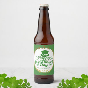 ハピーSt patricks dayレプレシャンハットカスタム文字 ビールラベル