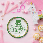 ハピーSt patricks dayレプレシャンハットカスタム文字 ペーパープレート (パーティー)