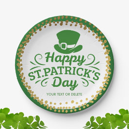 ハピーSt patricks dayレプレシャンハットカスタム文字 ペーパープレート