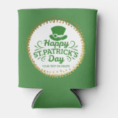 ハピーSt patricks dayレプレシャンハットカスタム文字 缶クーラー (正面)