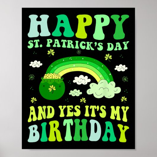 ハピーSt patricks day誕生日サンパディスウィメンズ ポスター (正面)