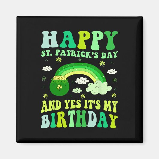 ハピーSt patricks day誕生日サンパディスウィメンズ マグネット (正面)