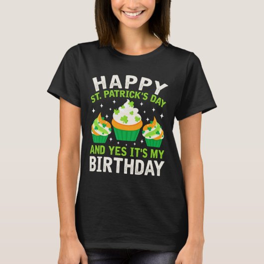 ハピーSt patricks day誕生日サンパディスウィメンズ Tシャツ (正面)
