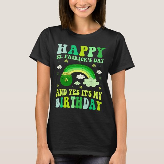 ハピーSt patricks day誕生日サンパディスウィメンズ Tシャツ (正面)