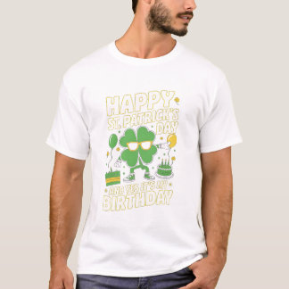 ハピーSt patricks day誕生日シャムロックダブデイ Tシャツ