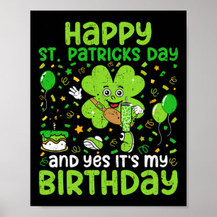 ハピーSt patricks day誕生日シャムロックダブデイP ポスター