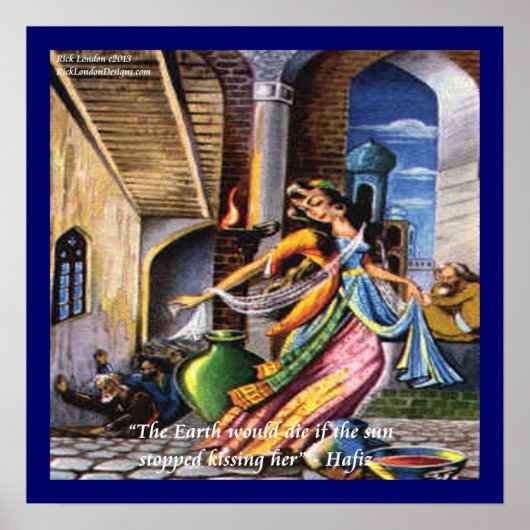 ハフィズサンアースキスをするラブ引用文ポスター ポスター (正面)