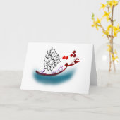 ハフェズのペルシャ書道の詩(1.2) カード (黄色い花)