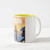 ハフジェル・アルピンセンターノルウェーの美しいスキーポスター。 ツートーンマグカップ (正面右)