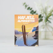 ハフジェル・アルピンセンターノルウェーの美しいスキーポスター。 ポストカード (スタンド正面)