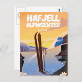 ハフジェル・アルピンセンターノルウェーの美しいスキーポスター。 ポストカード (正面/裏面)