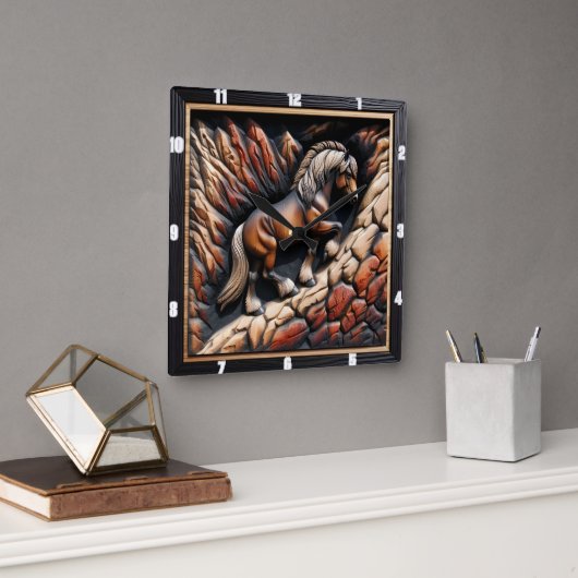 ハフリンガーアッセンウッドワイルドカスタム スクエア壁時計 (オフィス)