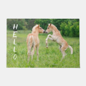 ハフリンガーウマかわいい仲間の育成写真 ドアマット (正面)
