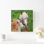 ハフリンガーウマズキュートフォールキスムーム/ダイヤルプレート スクエア壁時計 (ホーム)