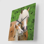 ハフリンガーウマズキュートフォールキスムーム/ダイヤルプレート スクエア壁時計 (傾斜)