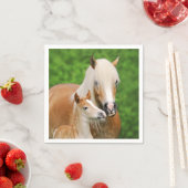 ハフリンガーホースキュートベビーフォールキスムームポニー写真 スタンダードカクテルナプキン (インサイチュ)