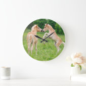 ハフリンジャー馬かわいい人馬の飼育 ラージ壁時計 (ホーム)