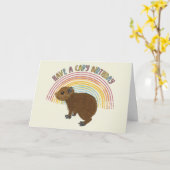 ハブアカピー誕生日カウトベビーカビバラ カード (黄色い花)