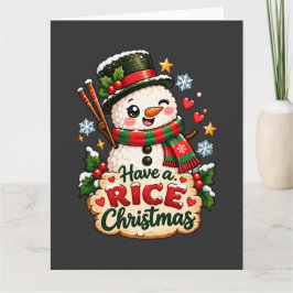 ハブライス・クリスマス かわいい寿司の雪だるま カード
