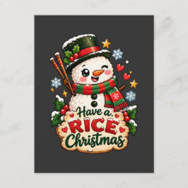 ハブライス・クリスマス かわいい寿司の雪だるま ポストカード