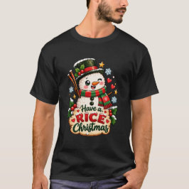 ハブライス・クリスマス かわいい寿司の雪だるま Tシャツ