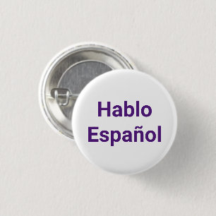 ハブロエスパニョールパープルホワイト話Iスペインの 缶バッジ