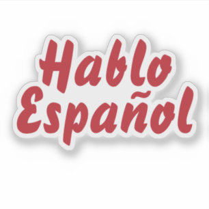 ハブロ・エスパニョル話I赤スペインの書体 シール
