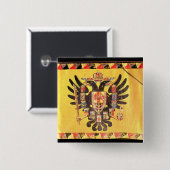 ハプスブルクの帝国王朝の旗、c.1700 缶バッジ (正面&裏面)