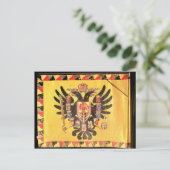 ハプスブルク帝国王朝の旗、1700年頃 ポストカード (スタンド正面)