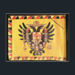 ハプスブルク帝国王朝の旗、1700年頃 ポストカード<br><div class="desc">ハプスブルク帝国王朝の旗、1700年頃(手描きのシルク)- Private Collection所蔵。ハプスブルク帝国王朝の旗、1700年頃(手描きのシルク)は、紀元1700年頃に制作された。</div>