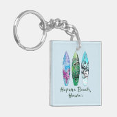 ハプナビーチハワイサーフボード キーホルダー (正面左)