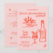 ハプニングガールへのサンシャイン＆スプリッツのお誘い 招待状 (正面/裏面)