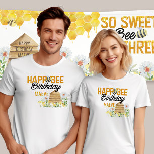 ハプビー誕生日ビープン(昆虫)マルハナバチとビーハイブ Tシャツ