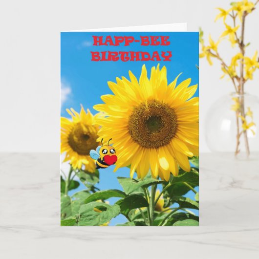 ハプビー誕生日 カード (黄色い花)