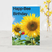 ハプビー誕生日 カード (黄色い花)
