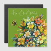 ハプビー誕生日 マグネット招待状 (正面/裏面)