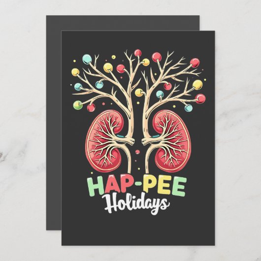 ハプピーホリデイズデラクシーキドニー認識度クリスマス サンキューカード (正面/裏面)