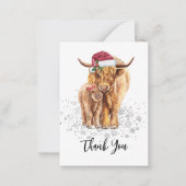 ハベシャワーハイランドカウクリスマス ノートカード (正面)