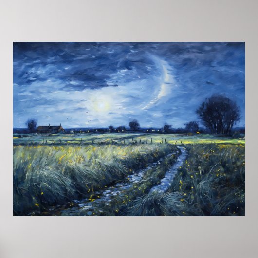 ハベルランドの風景を通る月光の道 ポスター (正面)