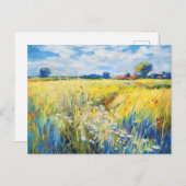 ハベル川に沿ったワイルドフラワーメドウ ポストカード (正面/裏面)