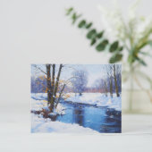 ハベロ凍っていンドの風景の川岸 ポストカード (スタンド正面)
